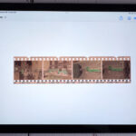 visualisation des négatifs couleur sur un iPad faisant office de table lumineuse